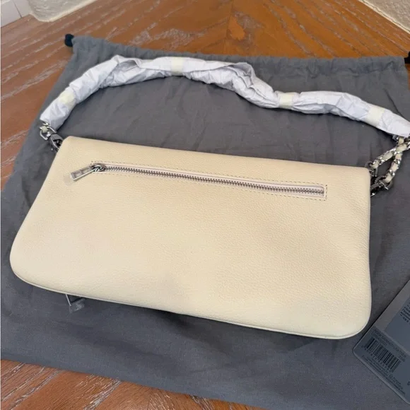 NWT Zadig & Voltaire Rock Grained Leather Shoulder Crossbody Bag Clutch - Flash